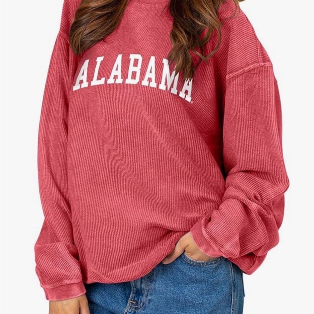 Alabama Women's Red Ribbed Sweatshirt